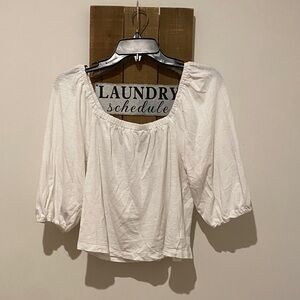 Sanctuary White Puff Sleeve Blouse